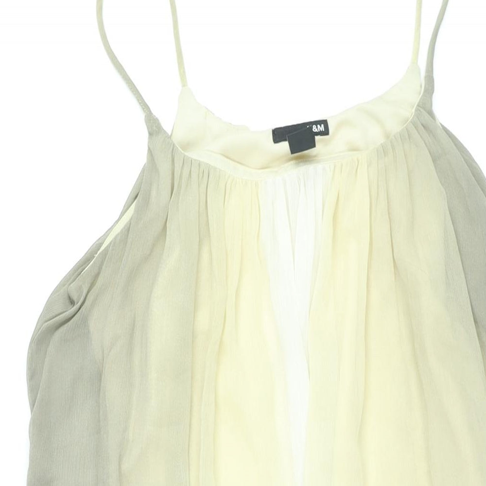 H&M Womens Beige Polyester Shift Size 10 Scoop Neck Pullover - Ombre