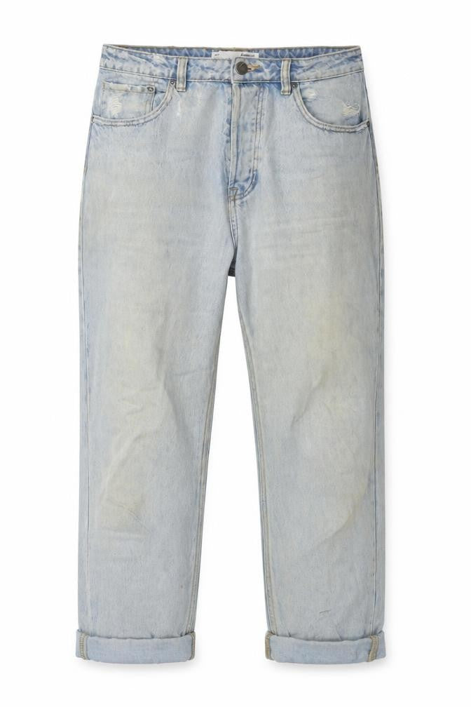 Stradivarius Womens Blue Cotton Straight Jeans Size 14 L22 in Regular Button
