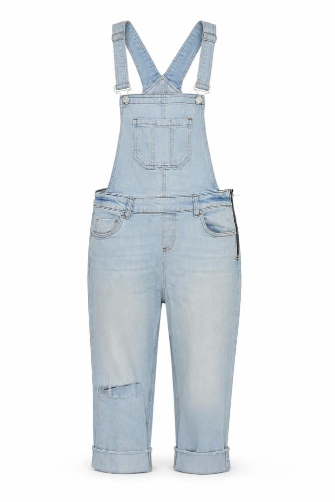 New Look Womens Blue Cotton Dungaree One-Piece Size 8 L25 in Snap