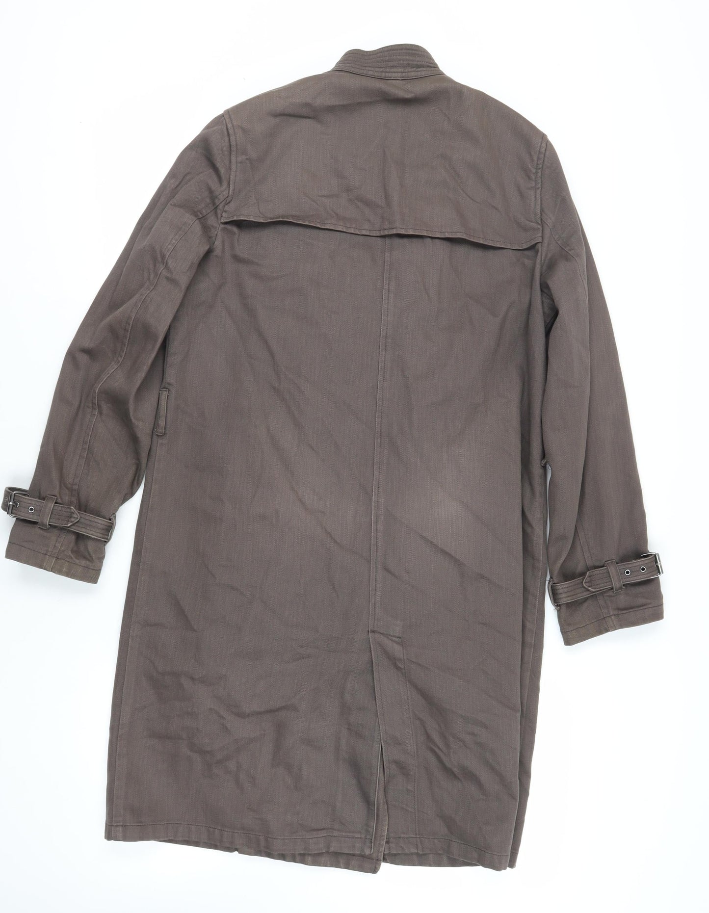 SOFT GREY Womens Brown Pea Coat Coat Size 12 Button - Vintage