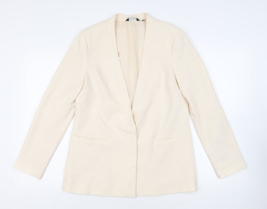 New Look Womens Ivory Jacket Blazer Size 14 Snap