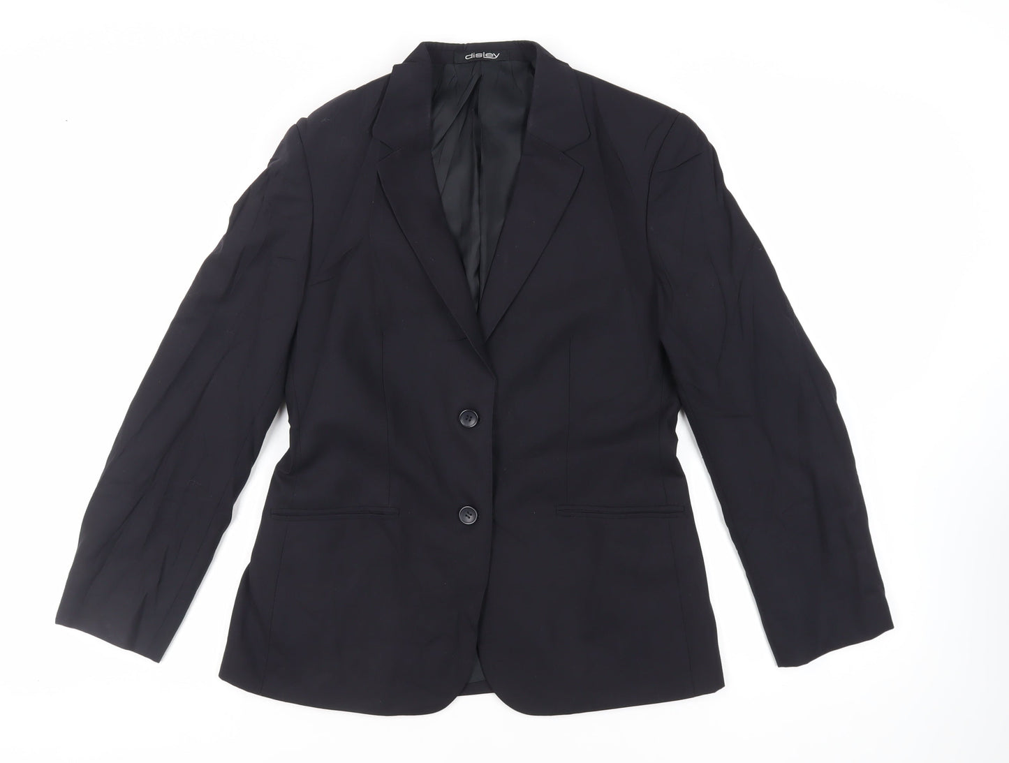 Disley Womens Black Jacket Blazer Size 12 Button
