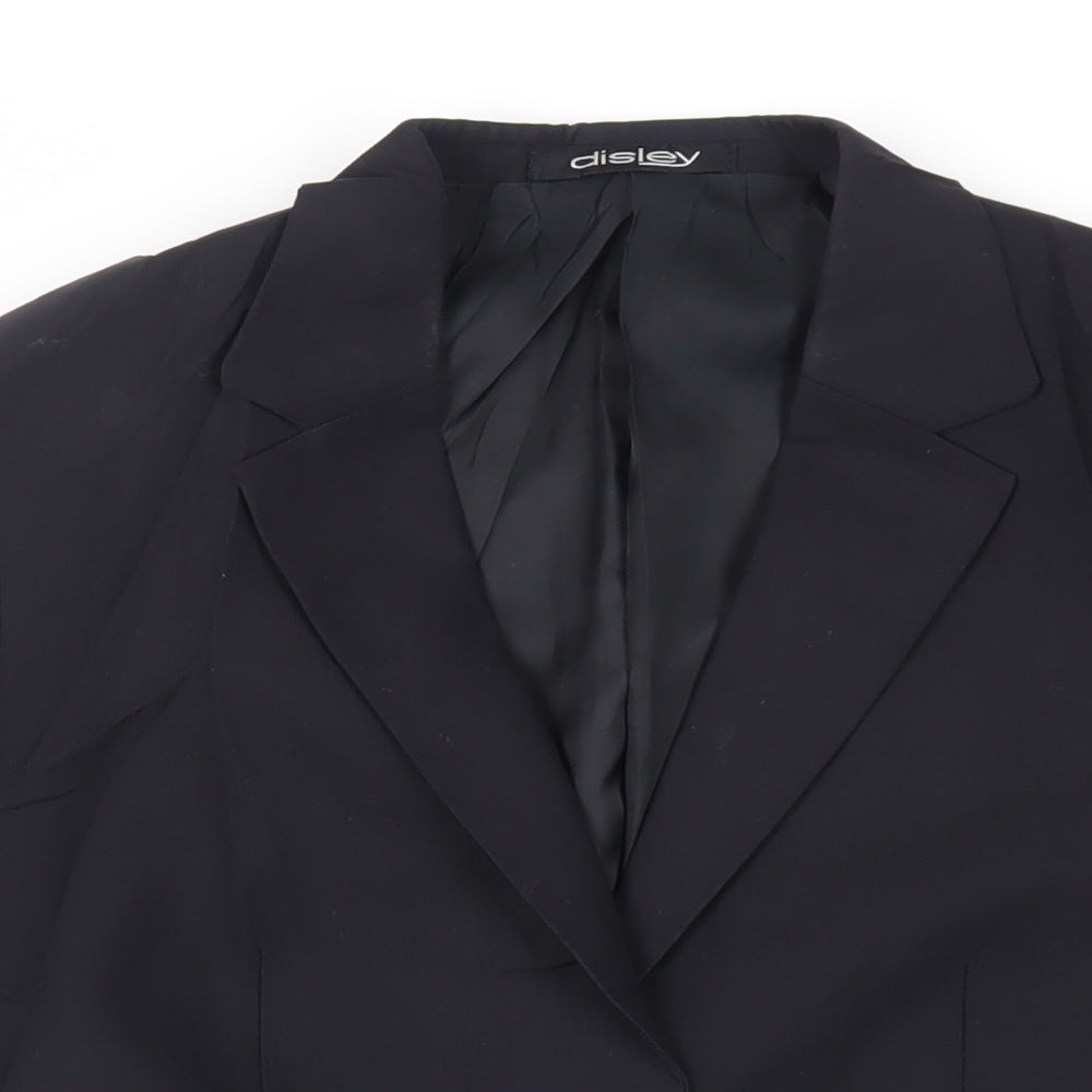 Disley Womens Black Jacket Blazer Size 12 Button