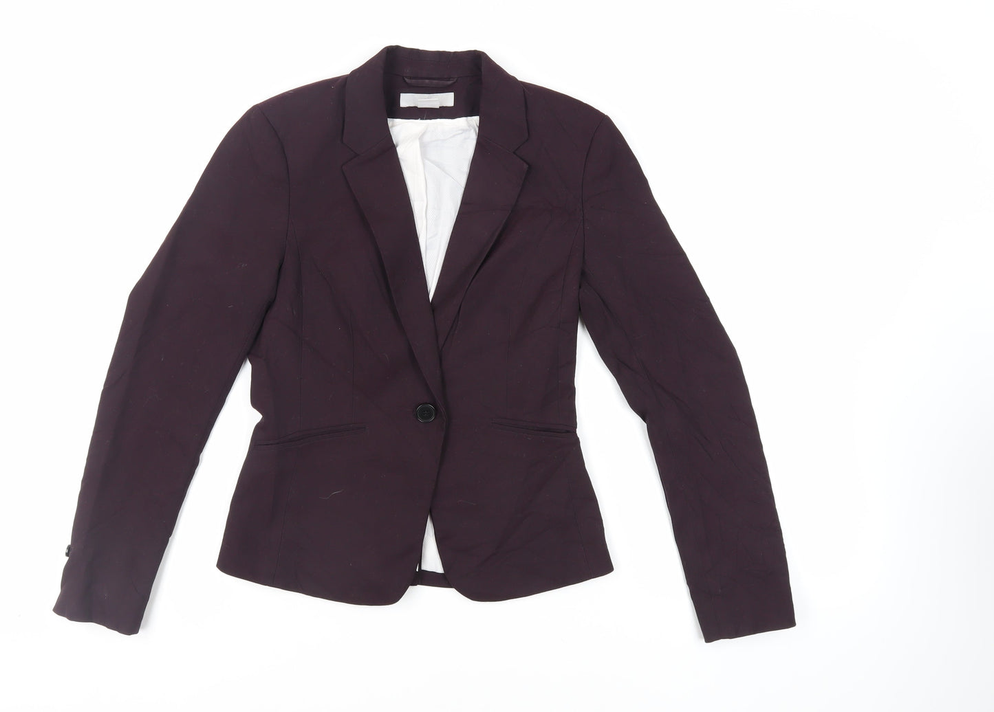 H&M Womens Purple Jacket Blazer Size 6 Button