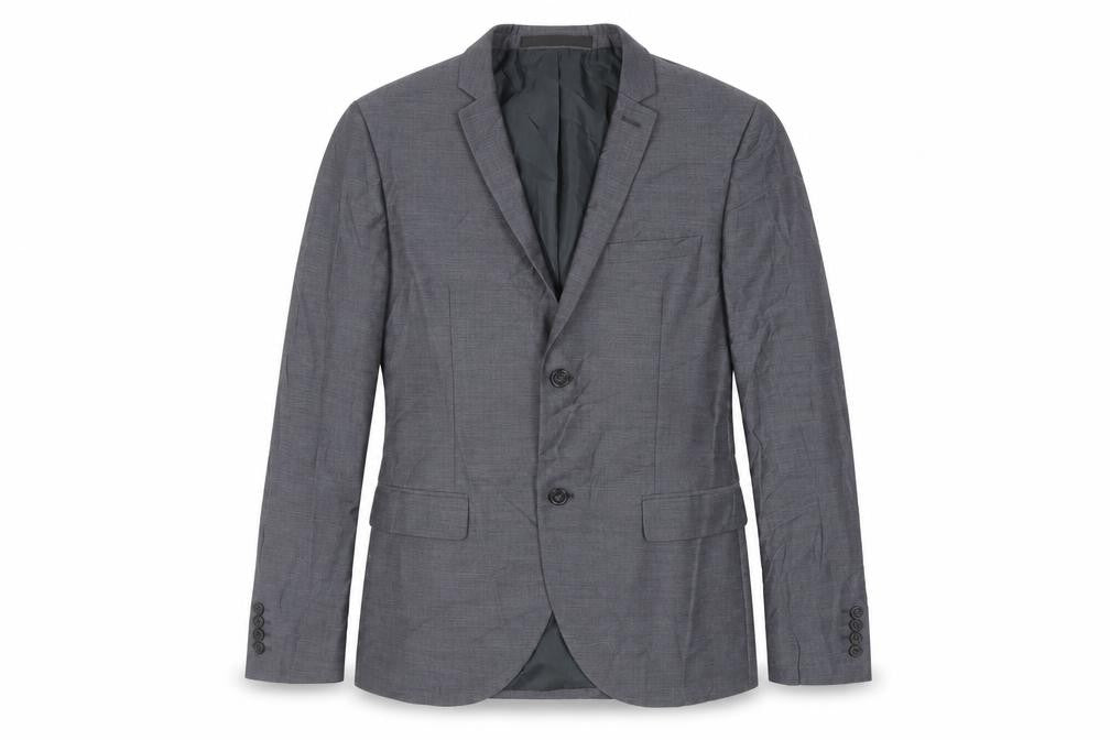 Topman Mens Grey Polyester Jacket Suit Jacket Size 38 Regular