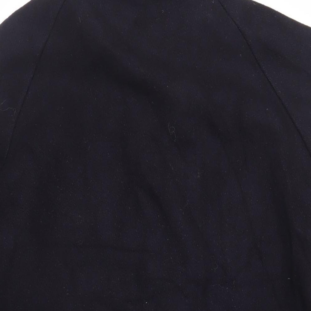 Richman Brothers Mens Black Overcoat Coat Size M Zip - Vintage Hooded