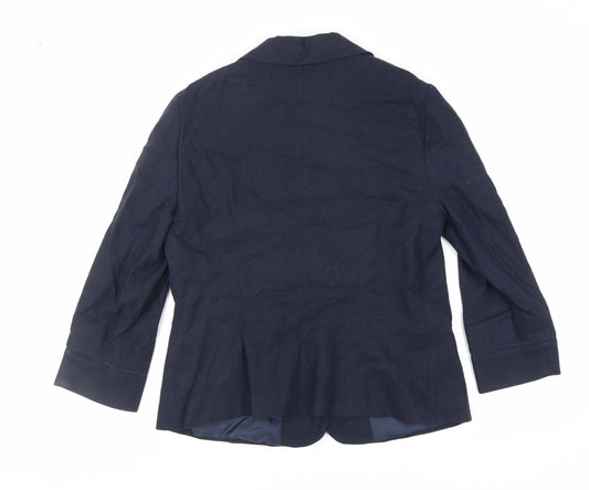 BHS Womens Blue Jacket Blazer Size 14 Button