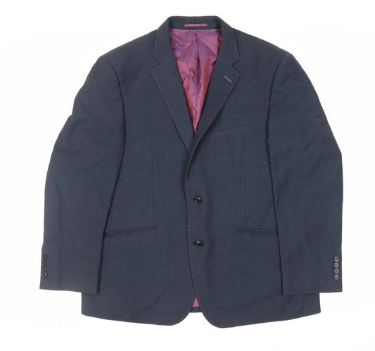Daniel Grahame Mens Blue Polyester Jacket Suit Jacket Size 44 Regular