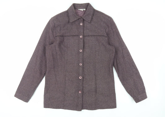 Oscar B. Womens Purple Jacket Size 12 Button - Lightweight