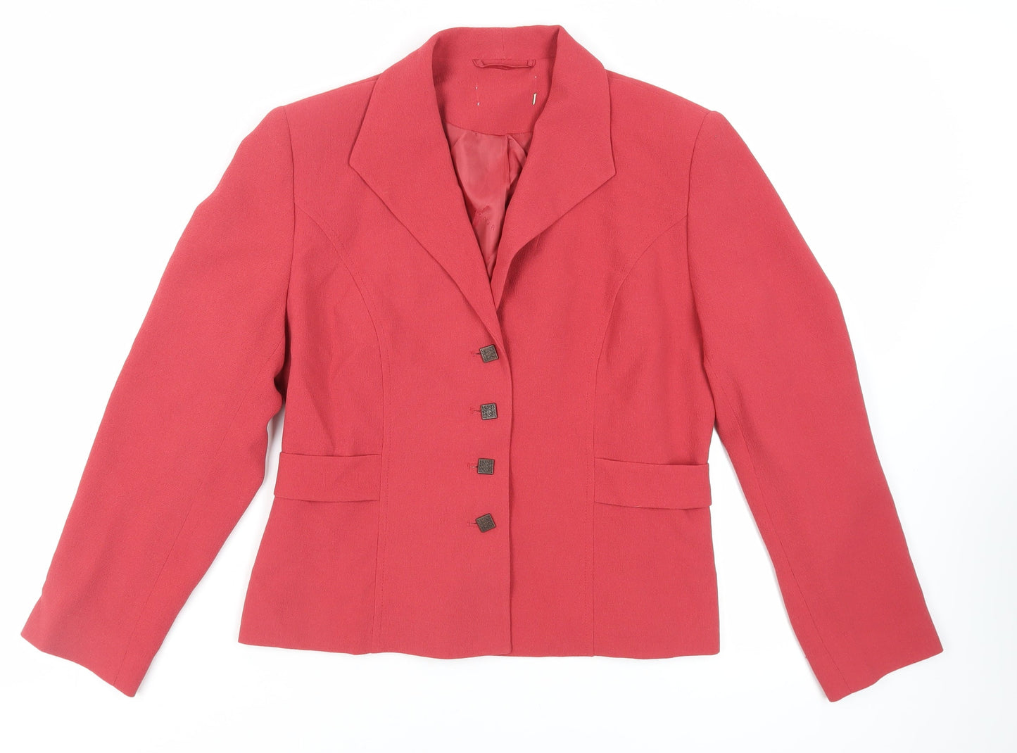 Minuet Womens Red Jacket Blazer Size 12 Button