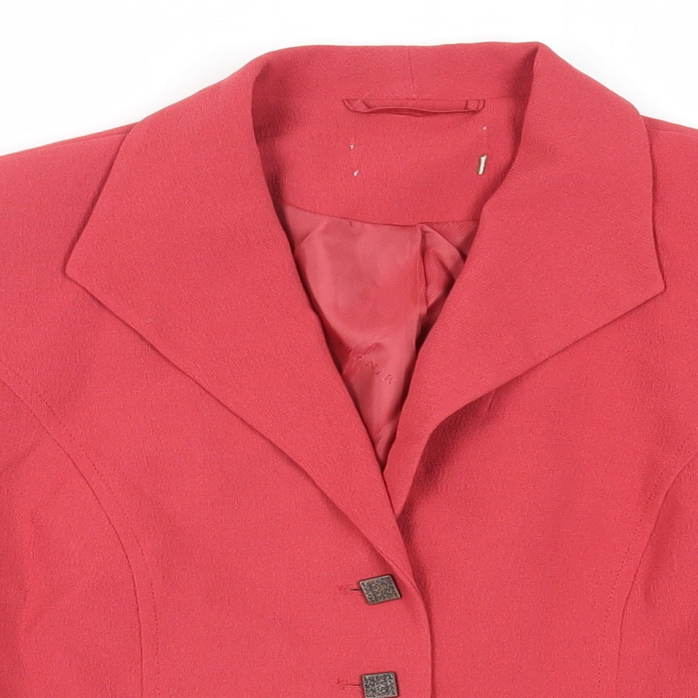 Minuet Womens Red Jacket Blazer Size 12 Button