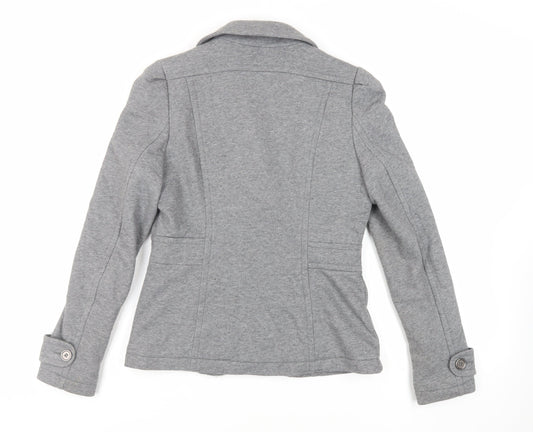 H&M Womens Grey Jacket Blazer Size 12 Button