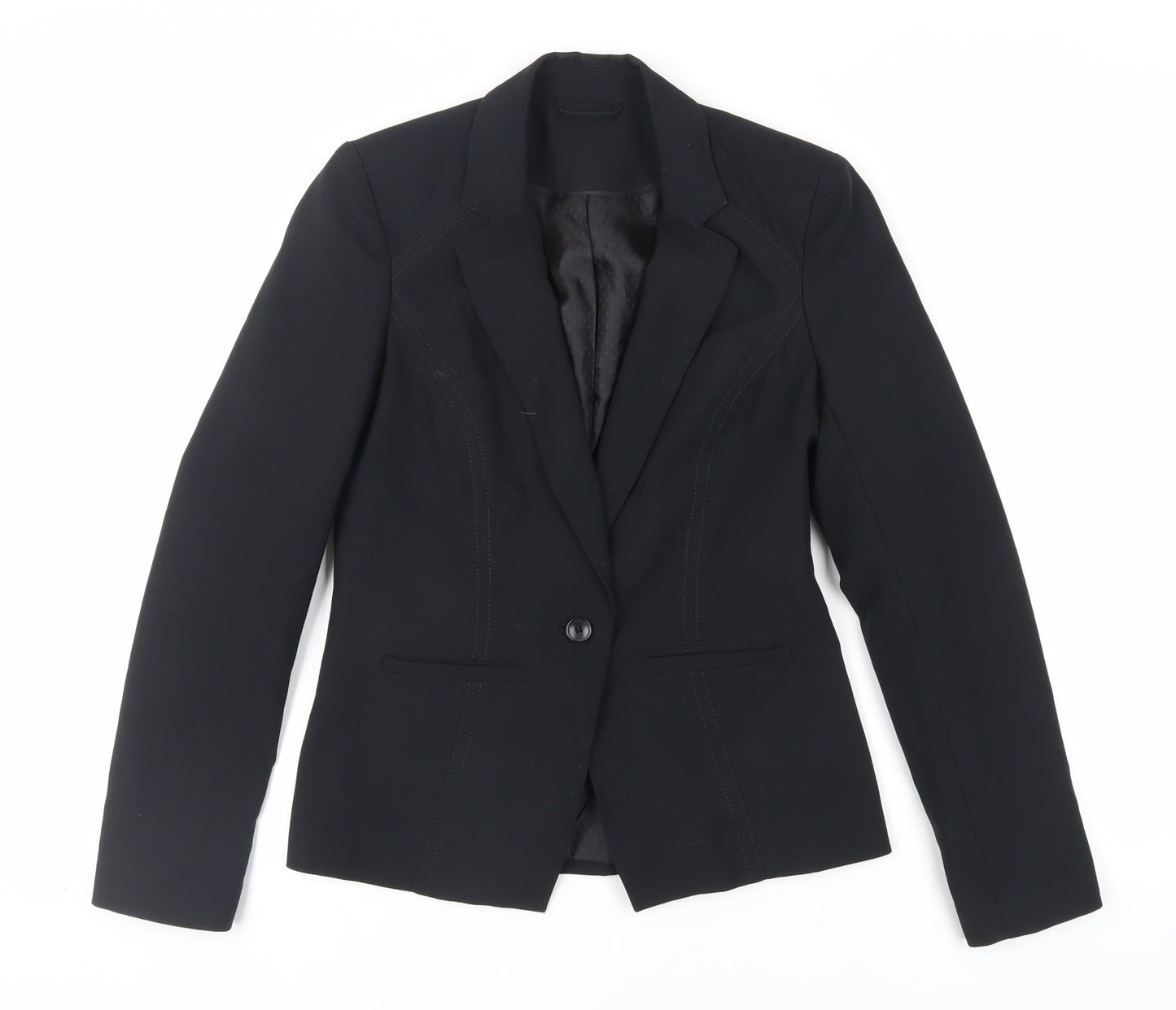 New Look Womens Black Jacket Blazer Size 10 Button