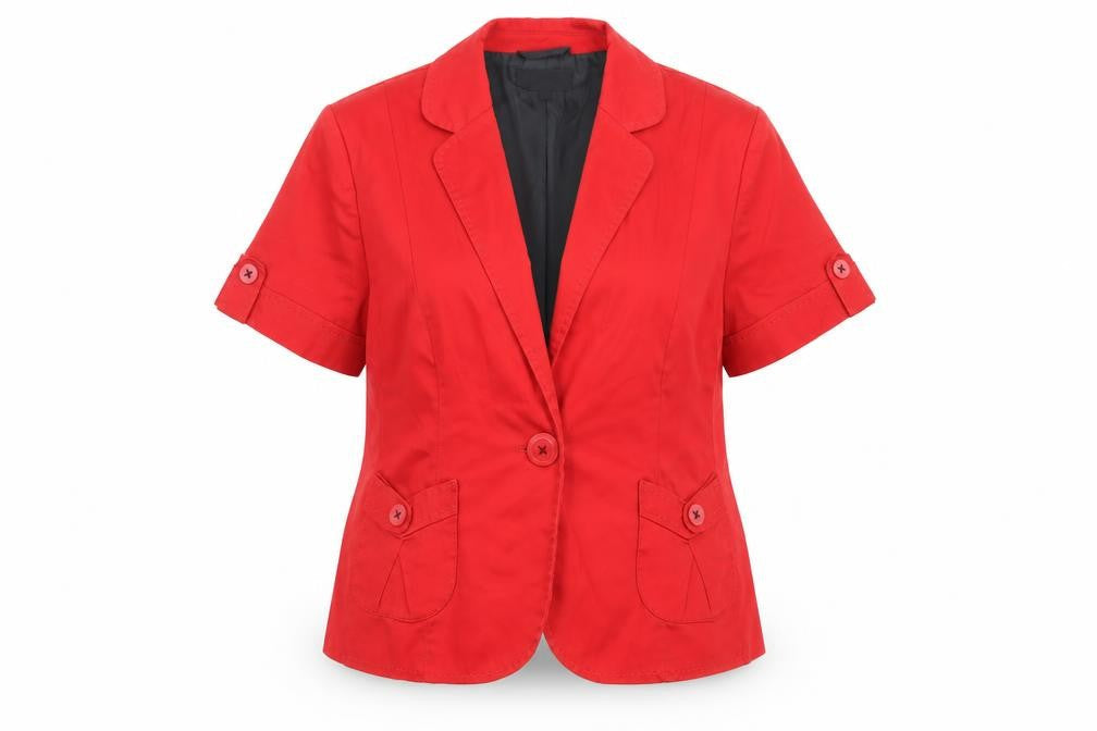Marks and Spencer Womens Red Jacket Blazer Size 14 Button