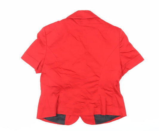 Marks and Spencer Womens Red Jacket Blazer Size 14 Button