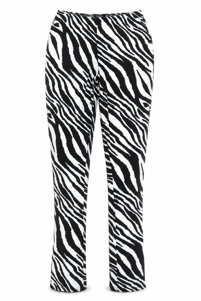 Boohoo Womens Black Animal Print Polyester Jogger Trousers Size 10 L32 in Regular - Zebra Print