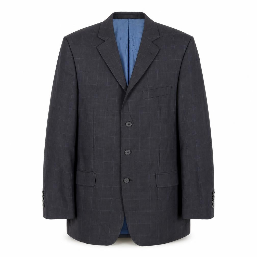 Marks and Spencer Mens Grey Check Wool Jacket Suit Jacket Size 40 Regular