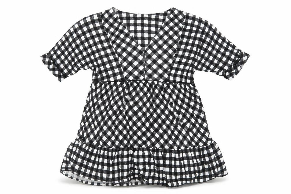 Next Womens Black Check Viscose Trapeze & Swing Size 8 V-Neck Pullover