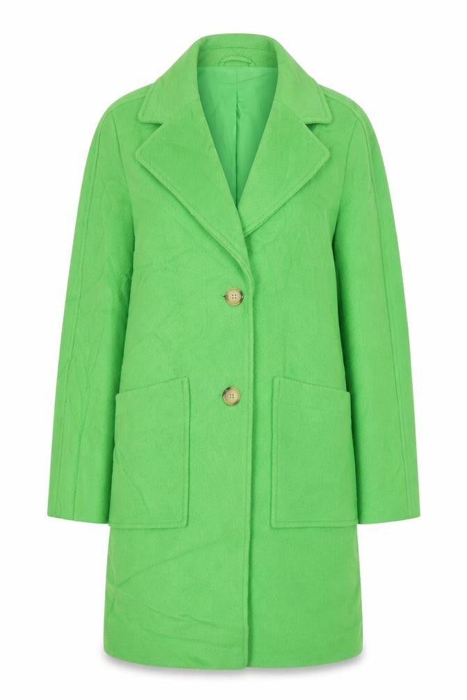 Marks & Spencer Womens Green Overcoat Coat Size 8 Button