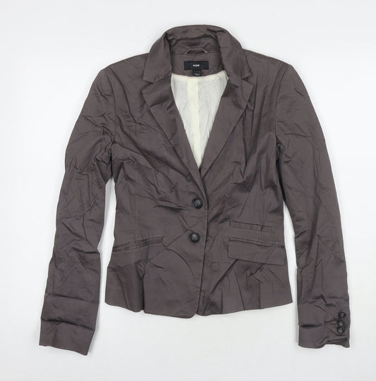 H&M Womens Brown Jacket Blazer Size 10 Button