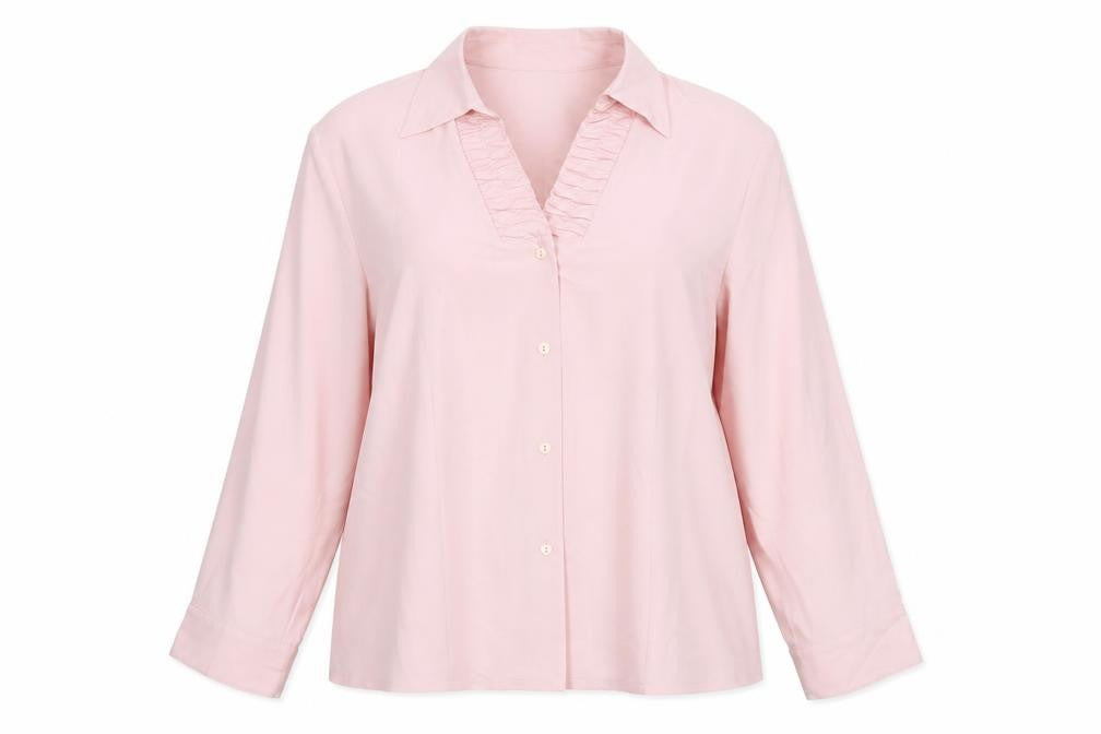 Sommerman Womens Pink Polyester Basic Button-Up Size 26 Collared