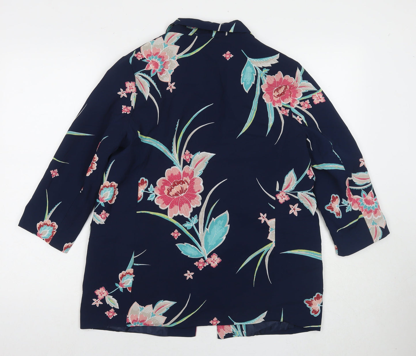Bonmarché Womens Blue Floral Kimono Blazer Size 12