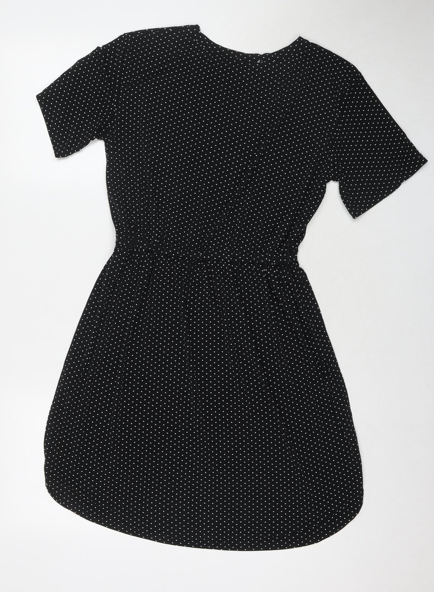 Warehouse Womens Black Polyester A-Line Size 10 Round Neck Pullover