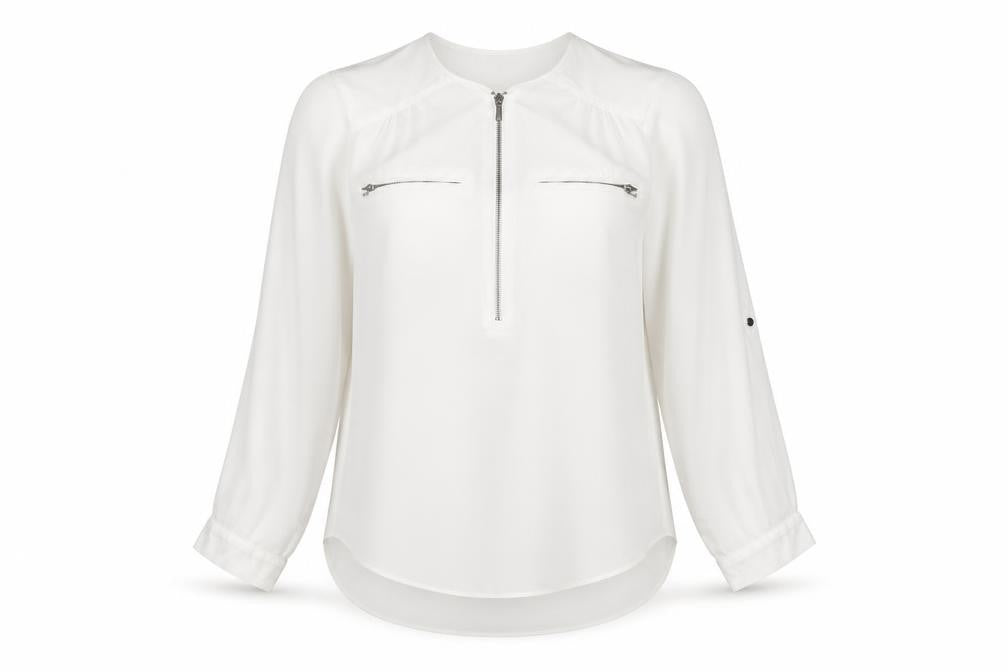 NEXT Womens White Polyester Basic Blouse Size 10 Round Neck