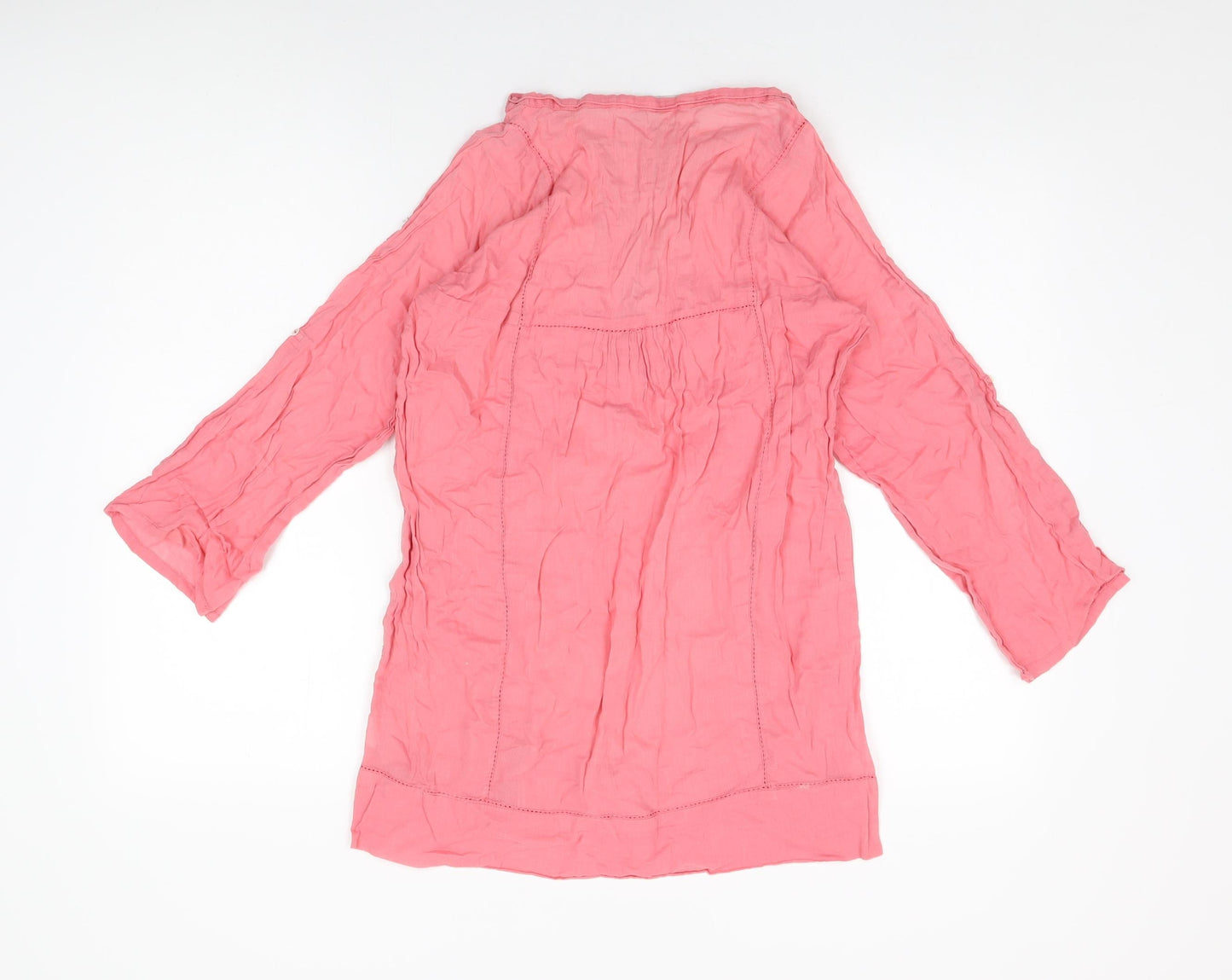 Zara Womens Pink Cotton Basic T-Shirt Size S Round Neck