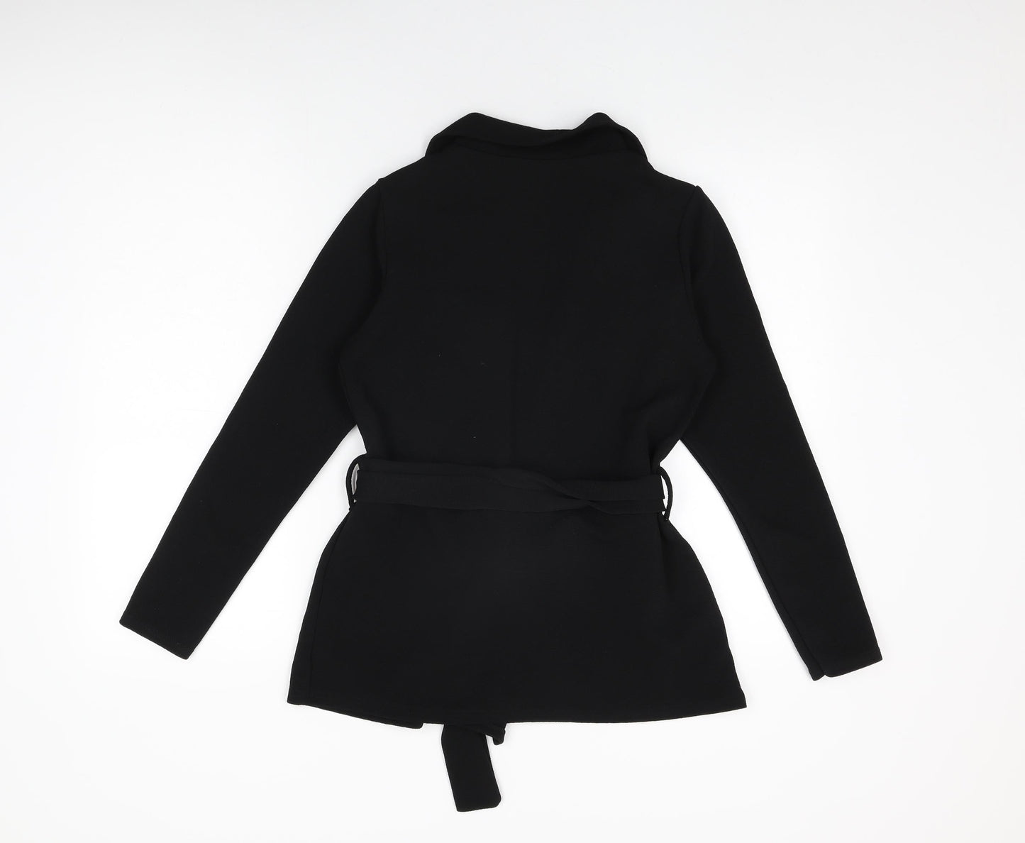 PRETTYLITTLETHING Womens Black Jacket Size 10 Tie