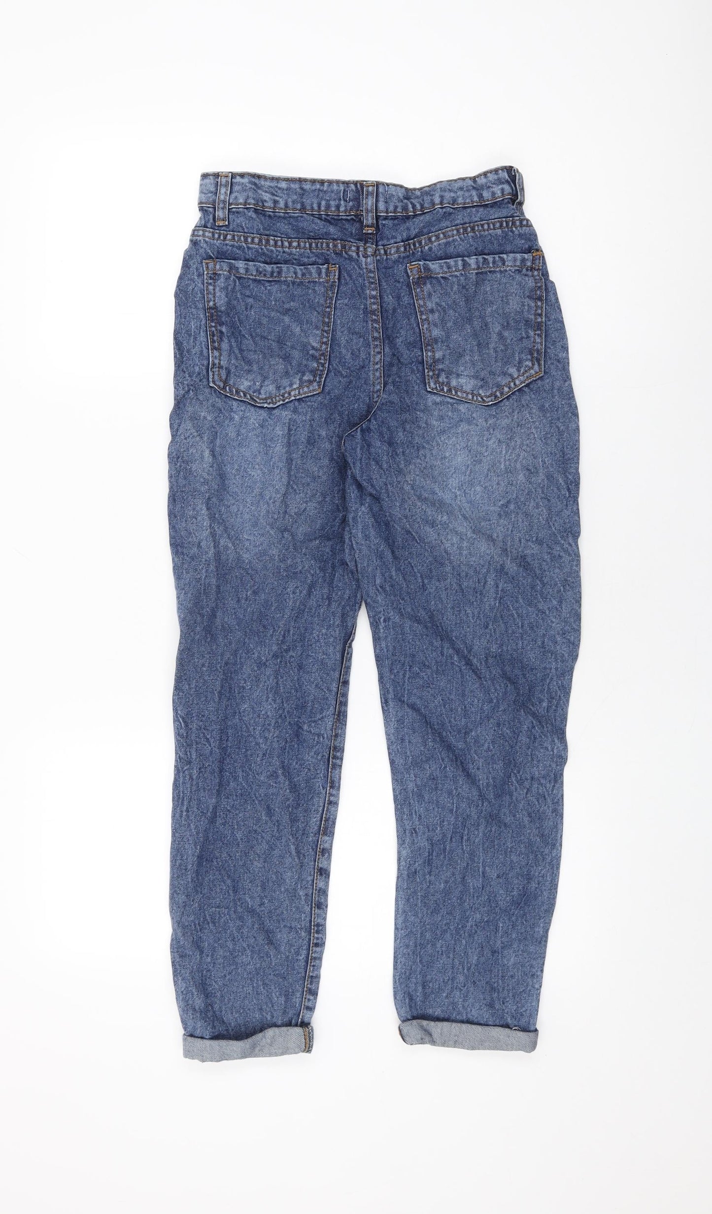 Pep&Co Girls Blue Cotton Skinny Jeans Size 10-11 Years L25 in Regular Zip