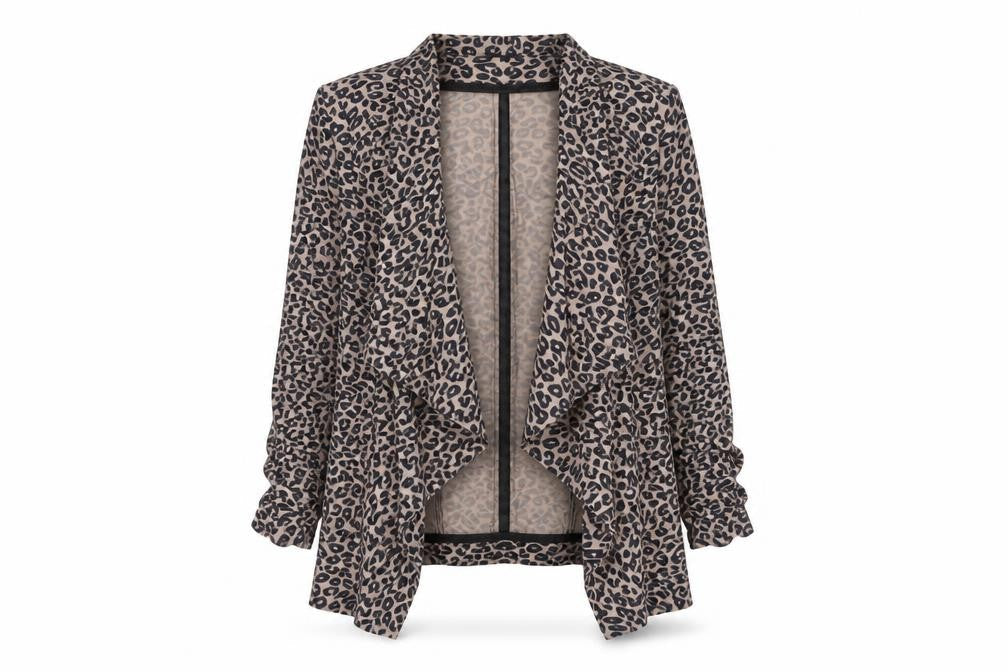 Miss Selfridge Womens Beige Animal Print Jacket Blazer Size 8