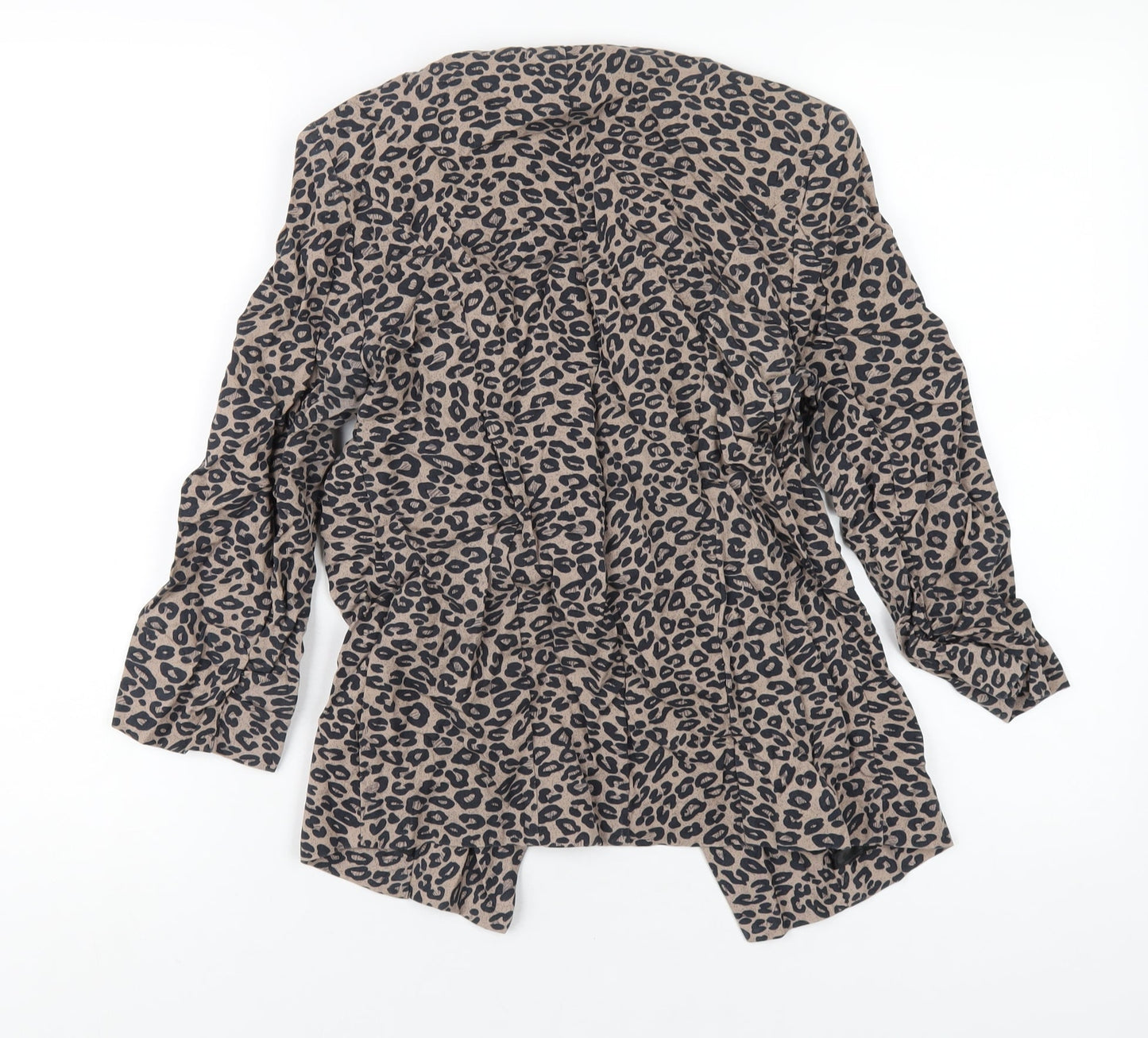 Miss Selfridge Womens Beige Animal Print Jacket Blazer Size 8