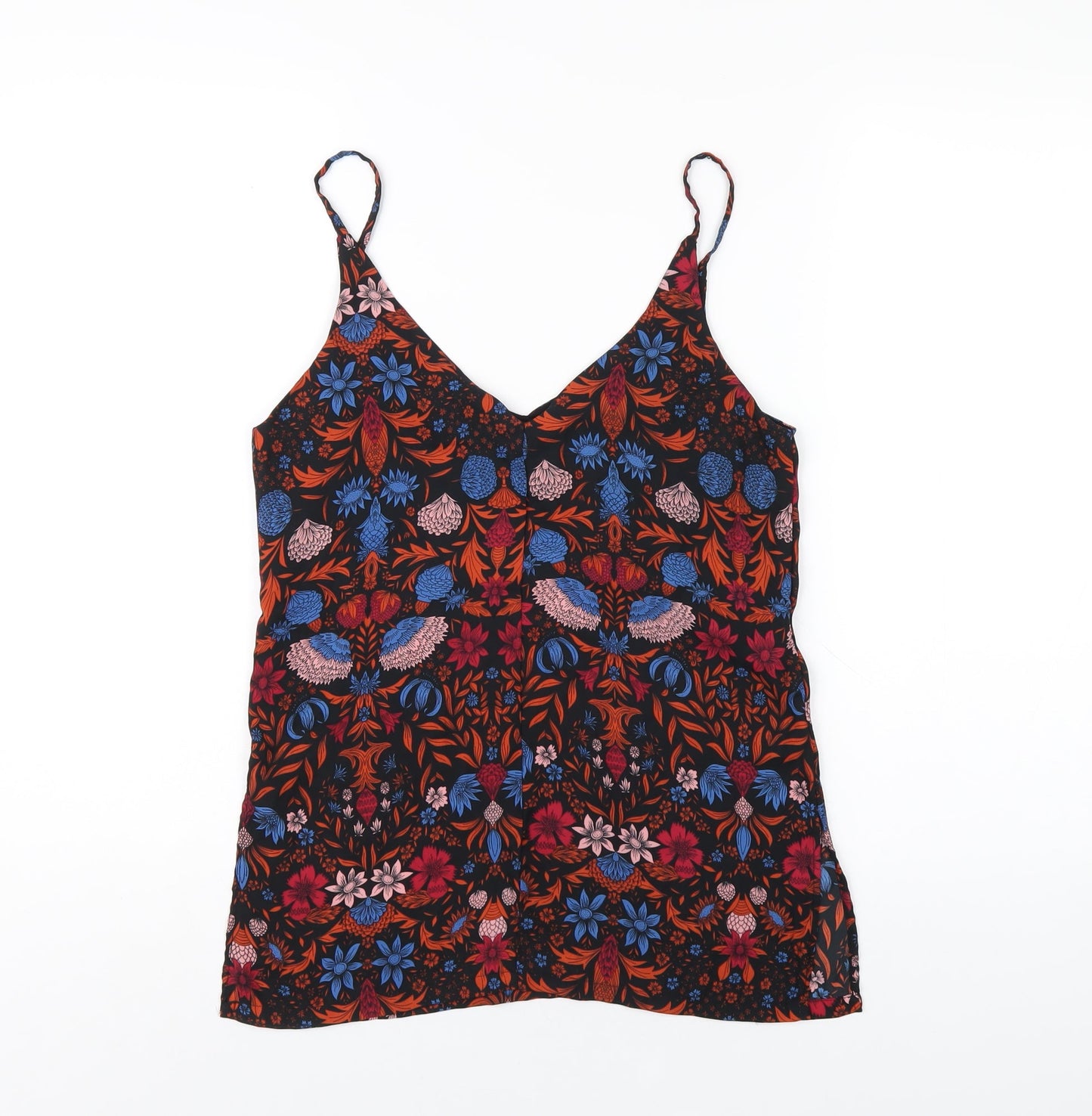 H&M Womens Multicoloured Geometric Polyester Camisole T-Shirt Size 6 V-Neck