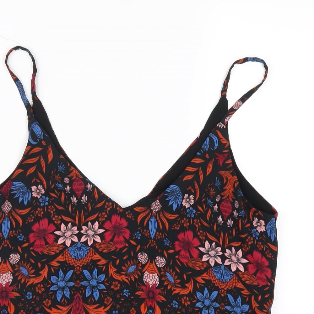 H&M Womens Multicoloured Geometric Polyester Camisole T-Shirt Size 6 V-Neck