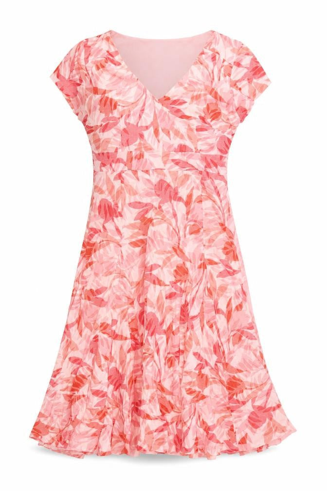 Classics Womens Pink Geometric Cotton A-Line Size 8 V-Neck Pullover