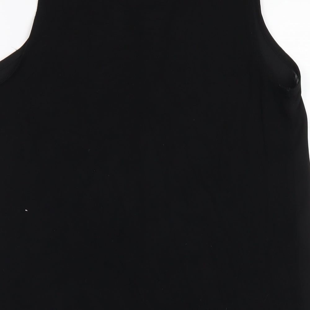 New Look Womens Black Viscose Tank Dress Size 8 Round Neck Pullover