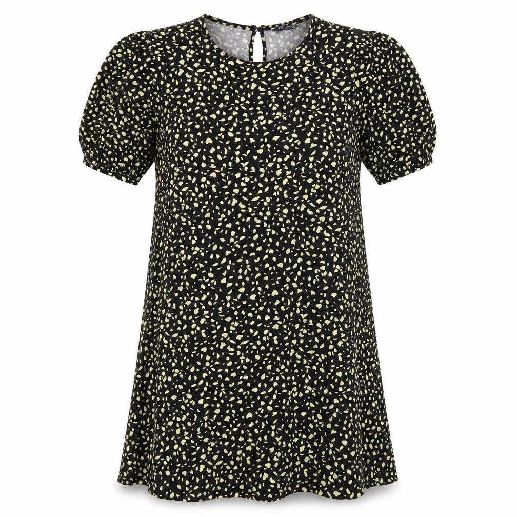 Marks & Spencer Womens Ivory Geometric Viscose A-Line Size 16 Round Neck