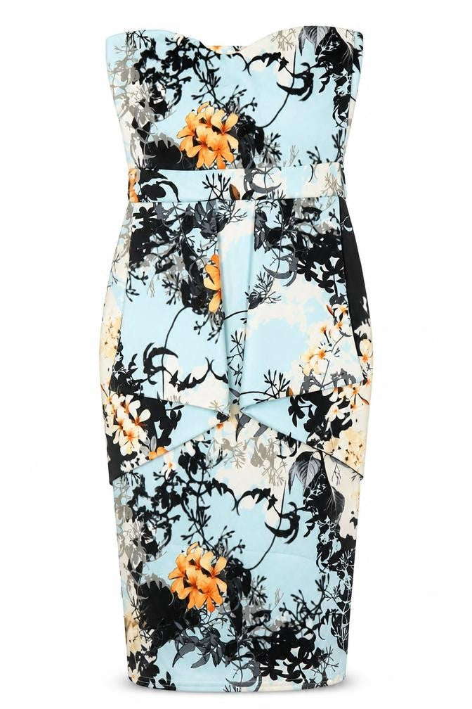 Missi London Womens Multicoloured Geometric Polyester Bodycon Size 10 Off the Shoulder