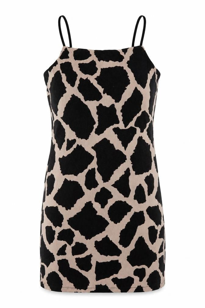Topshop Womens Multicoloured Animal Print Polyester Bodycon Size 8 Square Neck