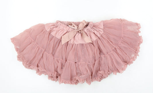 Poppy Girls Pink Ikat Nylon A-Line Skirt Size L Regular - Elasticated waist