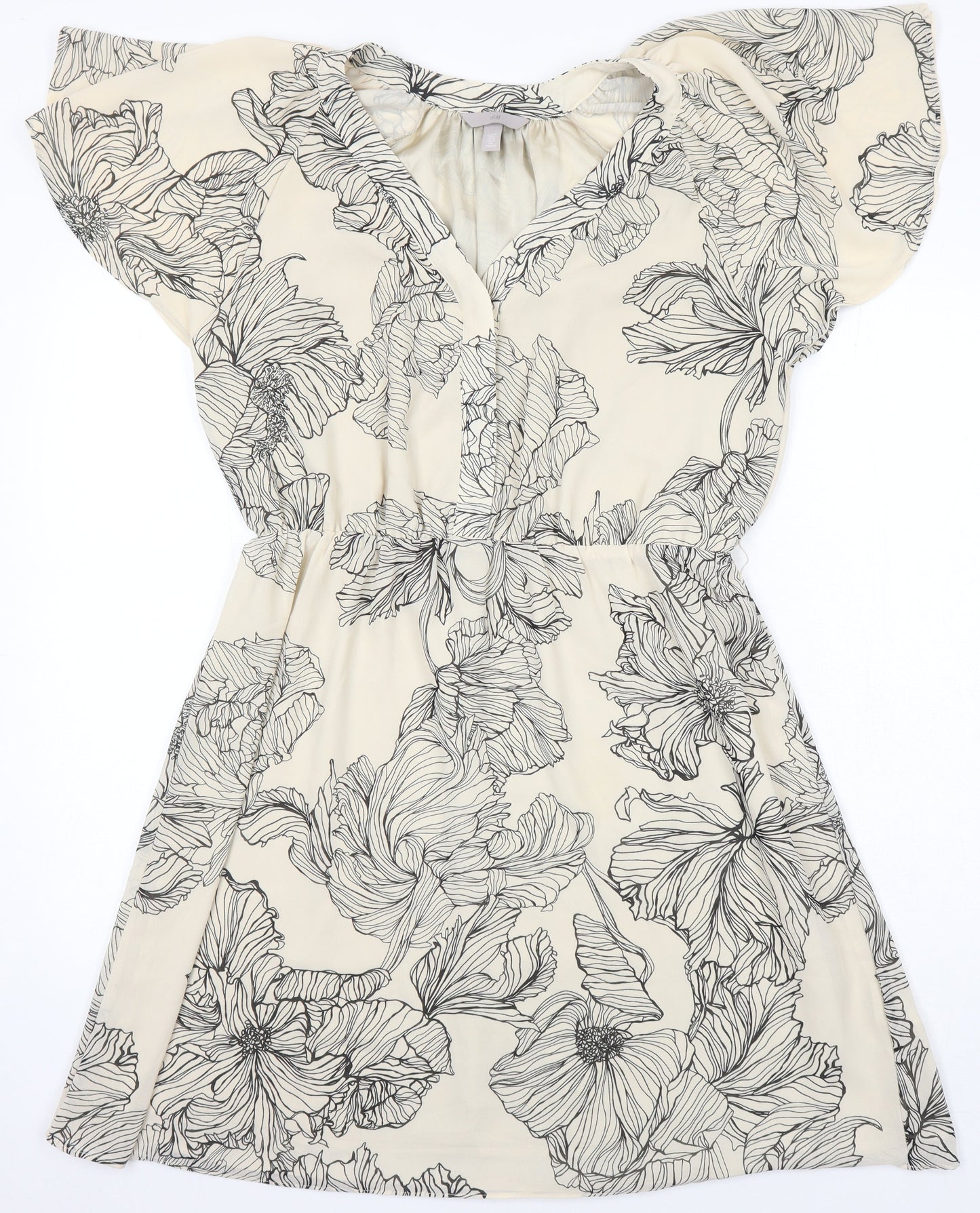 H&M Womens Multicoloured Floral Polyester A-Line Size M Sweetheart