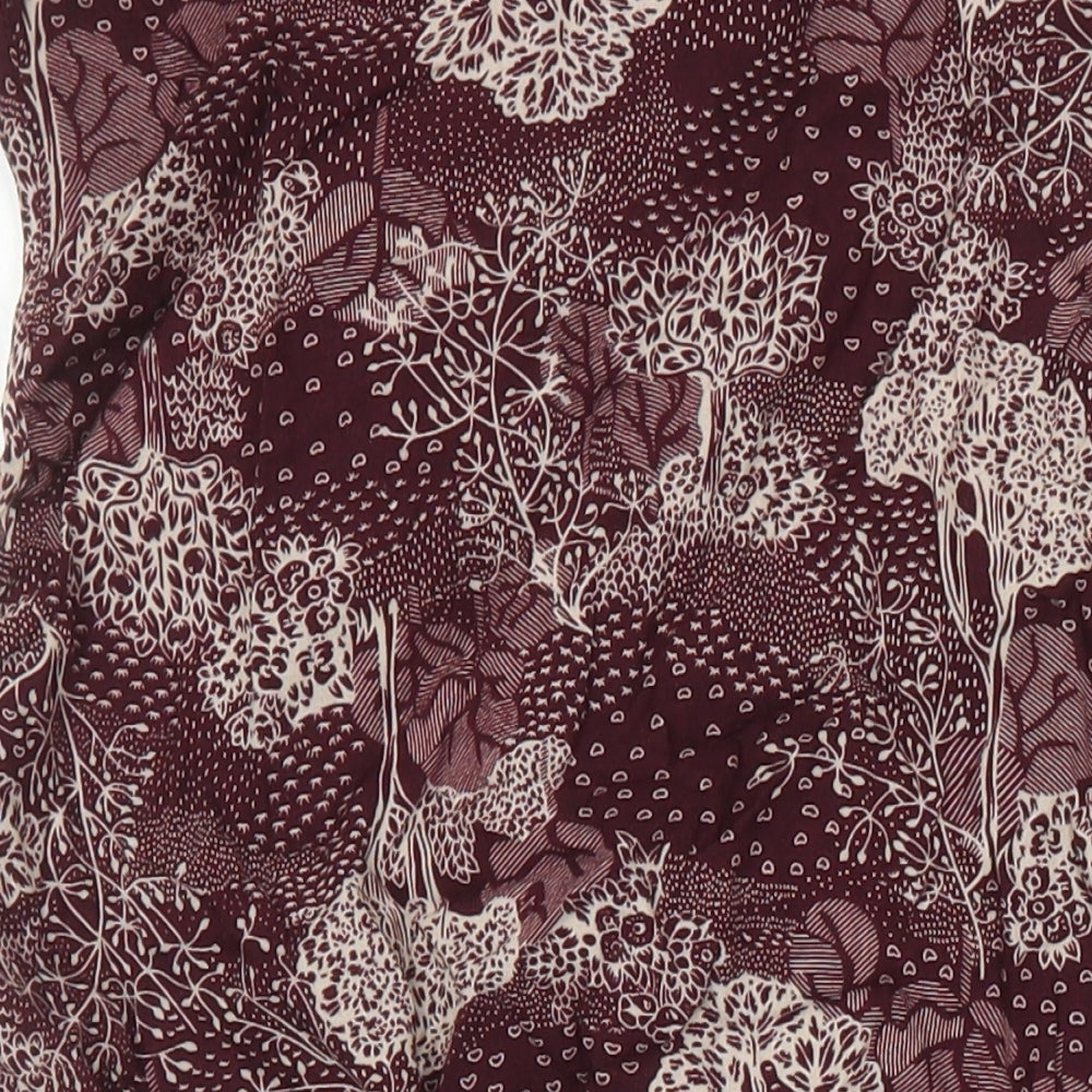 Jack Wills Womens Purple Geometric Viscose A-Line Size 8 Collared