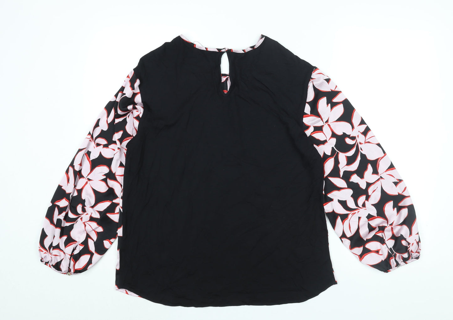 Marks and Spencer Womens Multicoloured Polyester Basic Blouse Size 8 Round Neck - Floral Print
