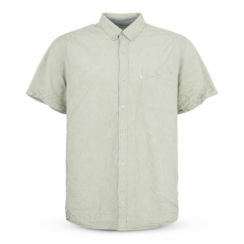 Croxley Mens Green Cotton Button-Up Size 2XL Collared Button