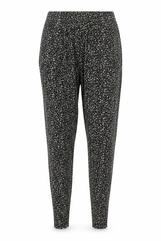 Next Womens Black Floral Viscose Harem Trousers Size 8 L29 in Regular