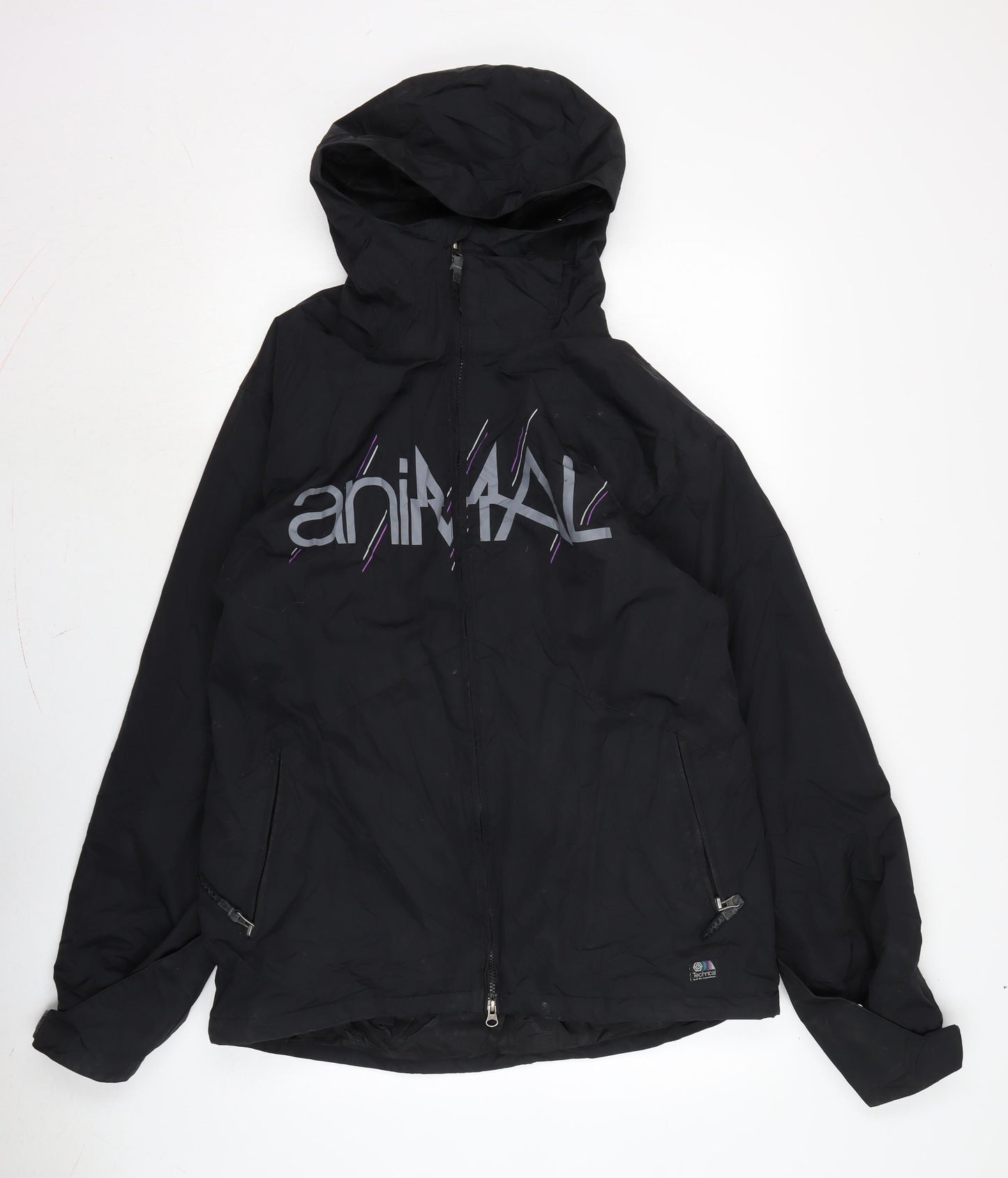 Technicals Mens Black Anorak Coat Size M Zip