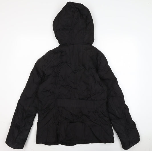 Jenson Womens Black Puffer Jacket Coat Size 12 Zip