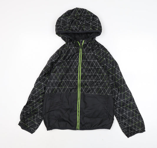 Urban Outwear Boys Black Rain Coat Coat Size 9-10 Years Zip