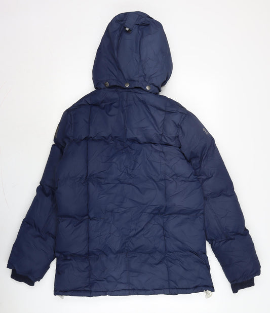 Sexe Womens Blue Parka Coat Size L Zip